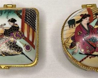Small Asian Geisha Trinket Boxes
