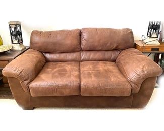 Faux Leather Couch, 71"