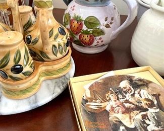 Carnival glass, olive oil dispenser