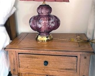 Bedside tables, lamps