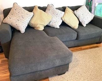 Slate gray soft sofa