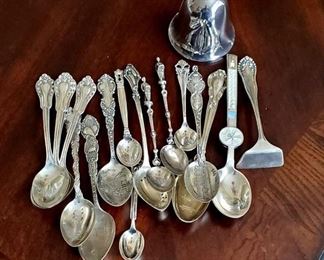 Sterling Spoons & Bell
