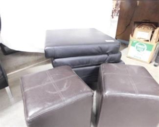 Black Foot Stool w/ Including Brown Cubes Stools (2)