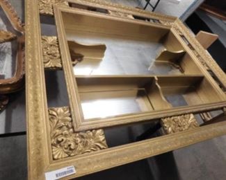 Ornate Wood Wall Mirror w/ Shelf