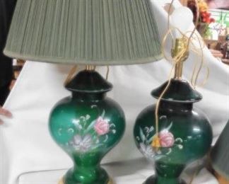 Blue-Green Glass Lamps
