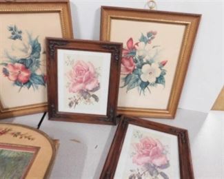 4 Framed Floral  Prints