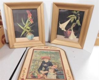 Framed Prints incl One w/ Embroidered Frame
