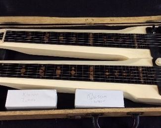 EARLY 1950s SUPRO TWIN NECK LAP STEEL GUITAR w CASE,