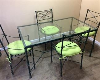 GLASS TOP PATIO TABLE & 4 CHAIRS