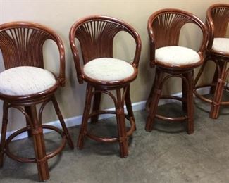(4) RATTAN BAR STOOLS