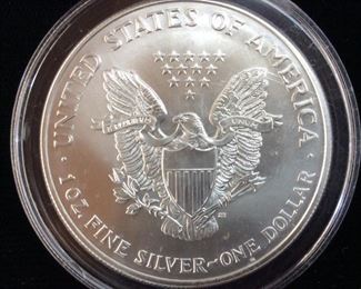 1999 SILVER AMERICAN EAGLE DOLLAR, FULL COLOR