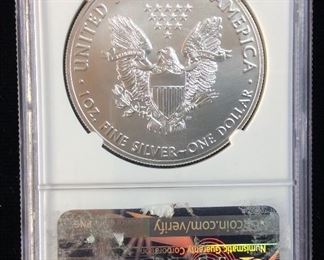 2021 SILVER AMERICAN EAGLE DOLLAR, GRADED MS70