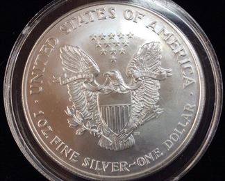 1999 SILVER AMERICAN EAGLE DOLLAR, COLORIZED #2