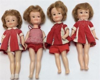 4 VINTAGE TAMMY DOLLS