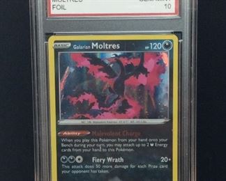 2021 POKÉMON MOLTRES FOIL CARD, EMC GRADED GEM MINT 10