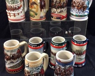 10 BUDWEISER STEINS BY CERAMARTE BRAZIL