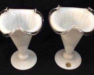 PAIR OF FLEETWOOD WARE CRESTED VASES