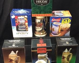 8 BUDWEISER STEINS