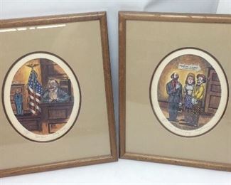 (2) SIGNED GEORGE CRIONAS CLOWN JUDICIAL CLOWNS