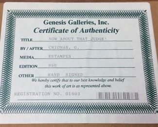 (2) SIGNED GEORGE CRIONAS CLOWN JUDICIAL CLOWNS