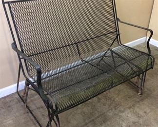 WROUGHT IRON PATIO GLIDER SEAT