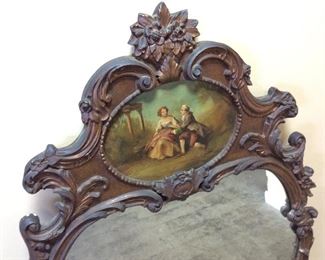 ANTIQUE FRENCH STYLE 2 PART MIRROR WITH

OIL ON CANVAS BY DE SALDO ON TOP