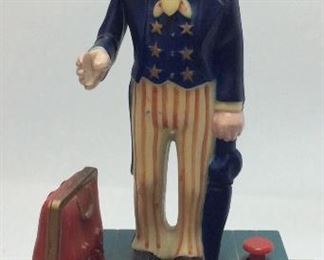 VINTAGE UNCLE SAM BANK, CAST IRON