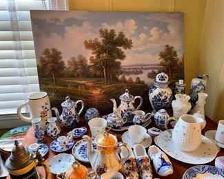 Beleek, Delft and assorted vintage china