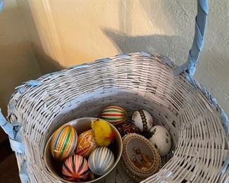 Vintage Easter Eggs & Basket