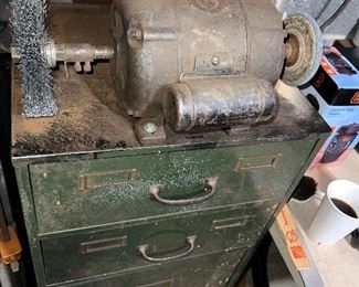 Vintage metal drawers $125