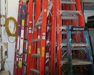 Werner 6', 10', 12', ladders and 9' platform ladder.  Selling for less that 1/2 price of new.