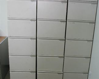 I have 8 heavy duty 5 drawer all steel file cabinets.  These are in good condition.