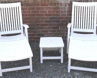 62 - 3-piece Outdoor Patio Set Chairs-54x42x28     Table-18x17x15
