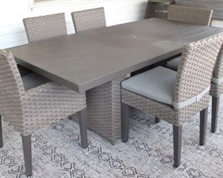73 - 7piece Outdoor Dining Set Table - 41 x 81 x 30 Chair - 19 x 18 x 36
