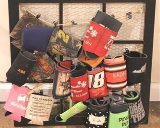 146 - Lot of Assorted Koozies & Frame - 20 x 20
