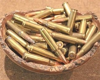 149 - Lot of Federal .338 Ammo in Wood Bowl
