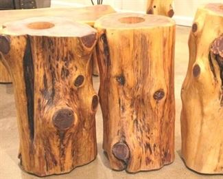 153 - 3-piece Wood Stumps/Planters - 12 x 27
