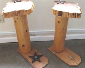 166 - Pair of wood stands/stools - 10 x 10 x 25
