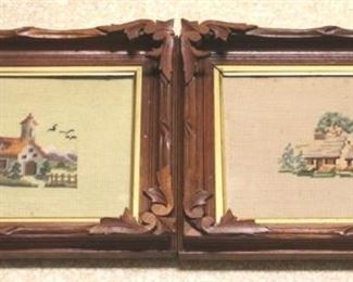 18 - Pair of Framed Needlepoints 14 x 12 each
