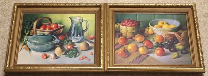 34 - Pair of Framed Prints - signed - 10.5 x 12.5
