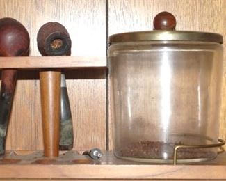 52 - Vintage Humidor w/ Tobacco Pipes 5 x 6.5
