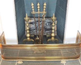 108 - Lot of Brass Fireplace Items - lots not included
