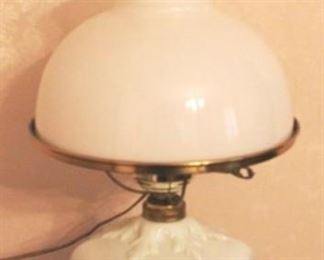 114 - Lamp - milk glass - 23" tall
