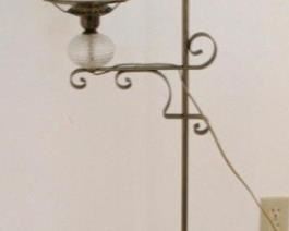 127 - Floor Lamp - milk glass - 57" tall
