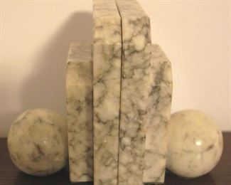 189 - Pair Marble Bookends - 5 x 4
