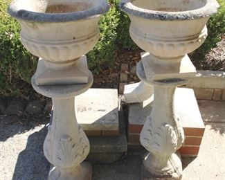241 - Pair of Concrete Planters w/ stands 35 x 14
