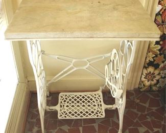 274 - Marble Top Sewing Stand - 26 x 16 x 30