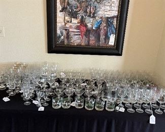 Western print and bar glasses