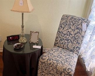 Parson chair and decorative table