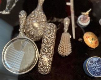 Sterling dresser set